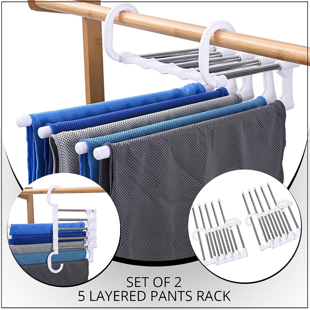 White 5-Layered Pants Rack - Picture 4 of 5